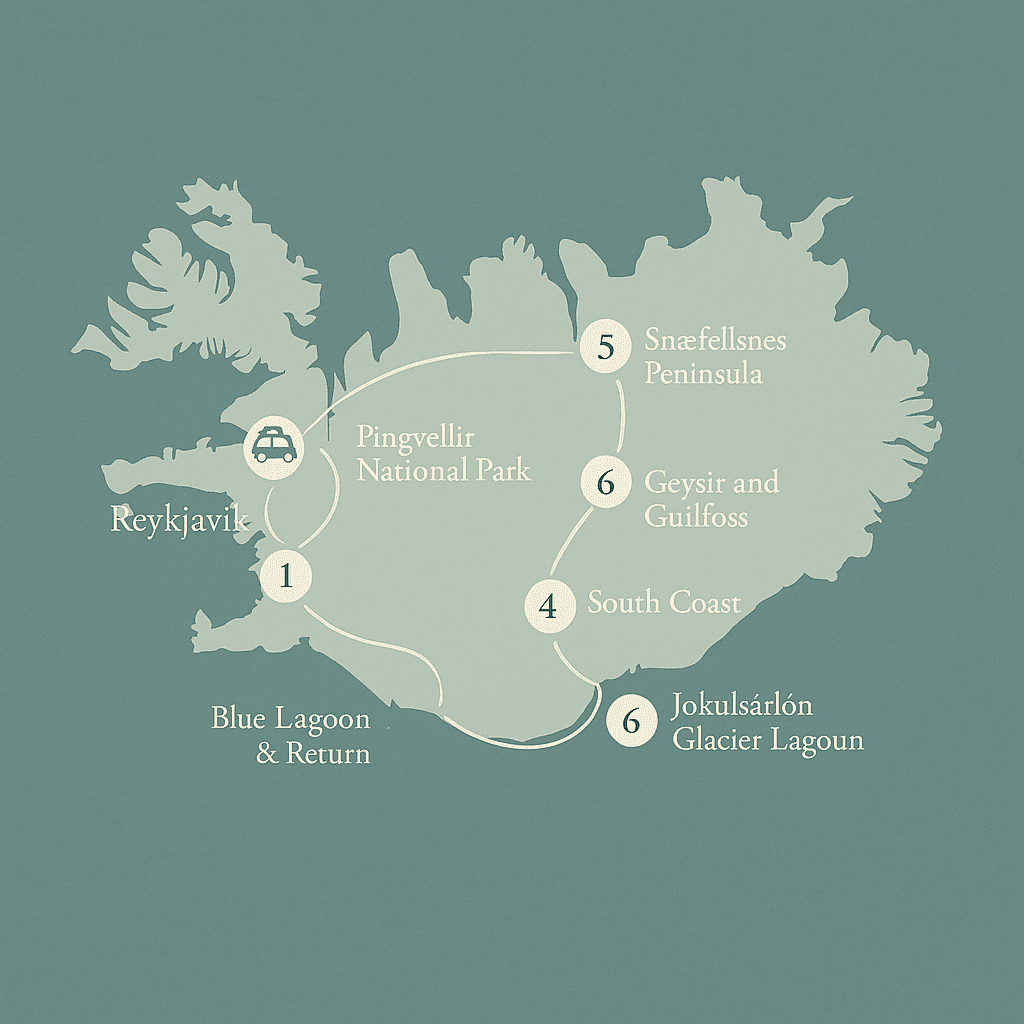 Golden Circle, Iceland Route Map